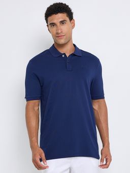 Ben Sherman - Blue Cotton Collar Neck Regular Polo T-Shirt