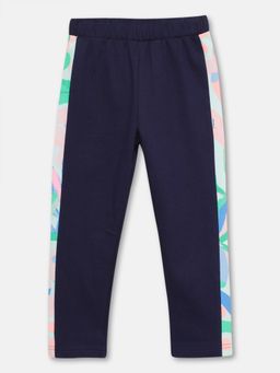 mackly - Navy Blue Girls Printed Pants