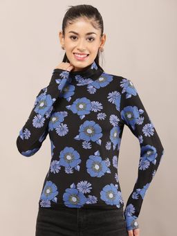 NOBARR - Women Black Floral Viscose Top
