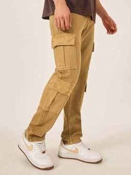 Styli - Men Cargo Mustard Jeans