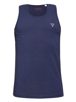 Guess - Men Blue Solid Tank Top