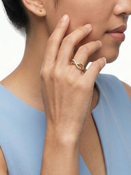 Sorele - Women Anti-Tarnish 18K Gold-Plated Eternal Muse Diamond Ring