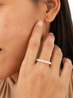 Sorele - Women Anti-Tarnish 18K Gold-Plated Micro Pearl Crown Ring