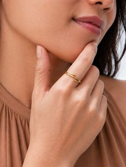 Sorele - Women Anti-Tarnish 18K Gold-Plated Minimal Open Wrap Ring
