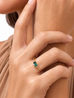 Sorele - Women Anti-Tarnish 18K Gold-Plated Sculptural Minimal Band Ring