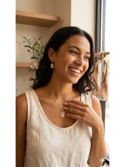 FUNKRAFTS - Pink Necklace with Earrings