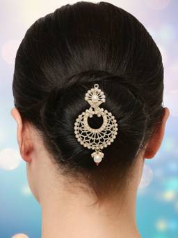 Fabula - Gold Tone Pearls Hair Bun Pin