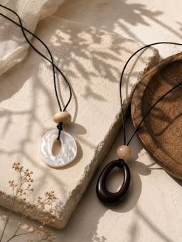Niska - Boho Oval Pendant Necklace (Pack of 2)
