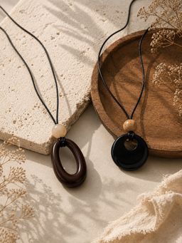 Niska - Statement Oval Pendant Necklace (Pack of 2)