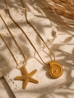 Niska - Gold Starfish Pendant Necklace (Pack of 2)