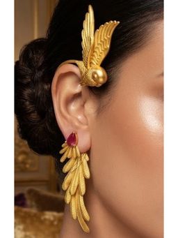 NUI - Bird Design CZ Cuff With Drop Ear Cuffs