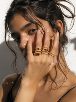 Niska - Gold Stackable Rings (Pack of 8)