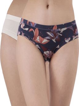 SOIE - Womens Mid Rise Stretch Cotton Seamless Full Coverage Shorty Panty (Pack of 2)