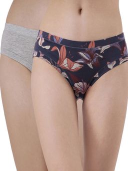 SOIE - Womens Mid Rise Stretch Cotton Seamless Full Coverage Shorty Panty (Pack of 2)