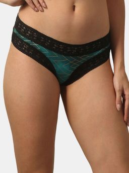 SOIE - Women Mid Rise Lace Back Printed Cheekini Panty