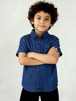 Purple United Kids - Boys Navy Blue Denim Shirt