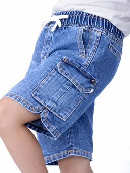 Purple United Kids - Blue Denim Cargo Shorts