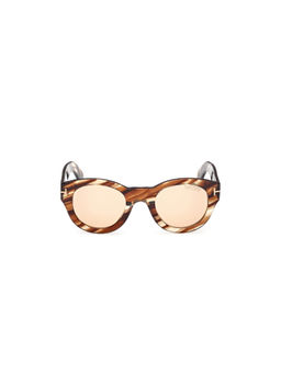 Tom Ford Eyewear - Unisex Acetate Round Brown Lens Sunglass-Ft1212 48 55E (48)