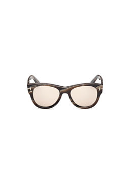 Tom Ford Eyewear - Men Acetate Round Brown Lens Sunglass-Ft1305 52 64E (52)