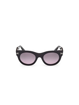 Tom Ford Eyewear - Women Acetate Round Grey Lens Sunglass-Ft1315 50 01B (50)