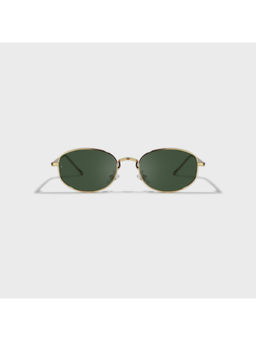SAM AND MARSHALL - Unisex Metal Oval Green Lens Sunglass- MURPHY_GOLD_20314