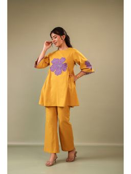 CUSTARD - Mustard Kurti with Pant Co-Ord Set