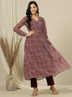 INDDUS - Bandhani Printed and Gotta Detailed Kurta with Pant