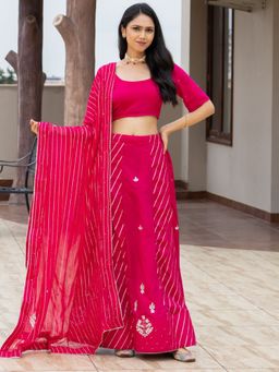 Pretty Pallu - Pink Gleam Festive Lehenga with Blouse and Dupatta