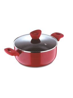 Bergner - Bellini Plus Press Alluminium Non Stick Casserole With Lid, 20 Cm, Induction Base, Red (1)