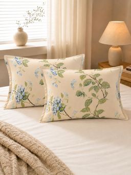 The Home Story - Beige Cotton Pillow Covers (Standard) (Pack of 2)