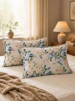 The Home Story - Beige Cotton Pillow Covers (Standard) (Pack of 2)