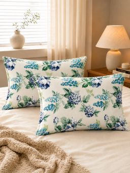 The Home Story - Green Cotton Pillow Covers (Standard) (Pack of 2)