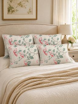 The Home Story - Green Cotton Pillow Covers (Standard) (Pack of 4)