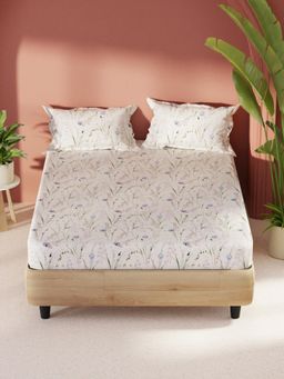 BIANCA - White Pure Cotton Fabric -Double Bedsheet with Pillow Covers (Double)