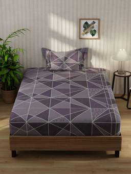 KOPA - Purple Extra Smooth Micro -Single Bedsheet With Pillow Cover (Single) (Pack of 2)