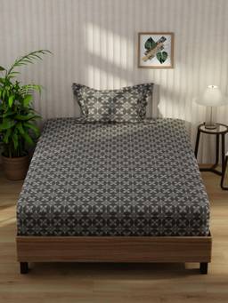 KOPA - Grey Extra Smooth Micro -Single Bedsheet With Pillow Cover (Single) (Pack of 2)
