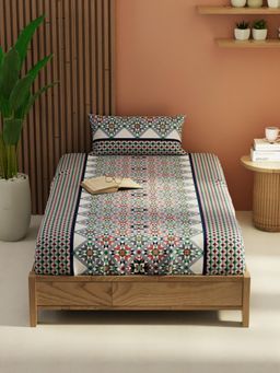 KOPA - Multi-Color Extra Smooth Micro Bedsheet With Pillow Cover (Single) (Pack of 2)