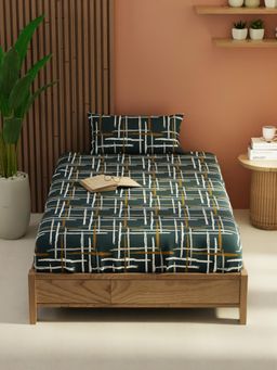 KOPA - Green Extra Smooth Micro -Single Bedsheet With 1 Pillow Cover (Single) (Pack of 2)