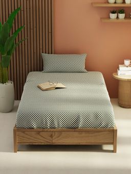 KOPA - Green Extra Smooth Micro -Single Bedsheet With Pillow Cover (Single) (Pack of 2)
