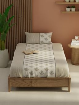 KOPA - Grey Extra Smooth Micro -Single Bedsheet With Pillow Cover (Single) (Pack of 2)