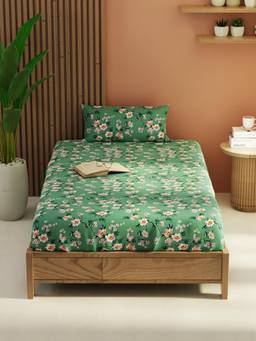 KOPA - Teal Extra Smooth Micro -Single Bedsheet With Pillow Cover (Single) (Pack of 2)
