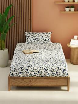 KOPA - Navy Blue Extra Smooth Micro -Single Bedsheet With Pillow Cover (Single) (Pack of 2)