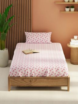 KOPA - Pink Extra Smooth Micro -Single Bedsheet With Pillow Cover (Single) (Pack of 2)