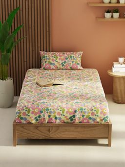 KOPA - Multi-Color Extra Smooth Micro Bedsheet With Pillow Cover (Single) (Pack of 2)