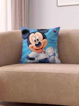 Athom Living - Blue Disney Mickey Mouse Printed Filled Cushion (Medium)