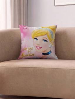 Athom Living - Pink Disney Princess Printed Cushion Cover (Medium)