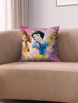 Athom Living - Pink Disney Princess Printed Filled Cushion (Medium)