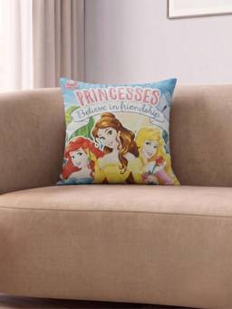 Athom Living - Multi-Color Disney Princess (Friends) Printed Filled Cushion (Medium)