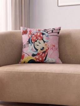 Athom Living - Pink Minnie Mouse Printed Filled Cushion (Medium)