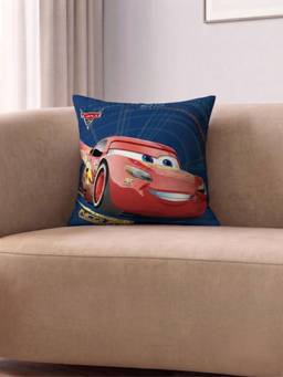 Athom Living - Blue Disney Cars Printed Filled Cushion (Medium)